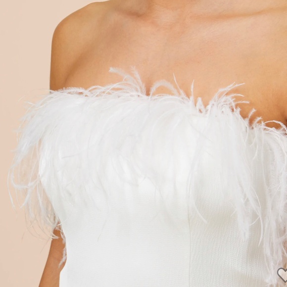 Aidan Mattox Ivory Feather Dress Size 4M - Picture 2 of 7